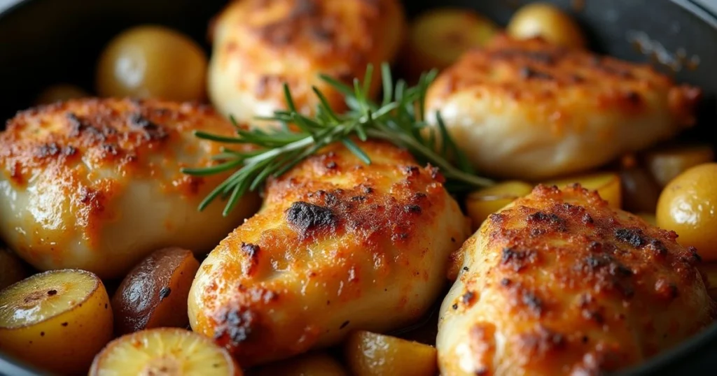 Poulet pomme de terre au four