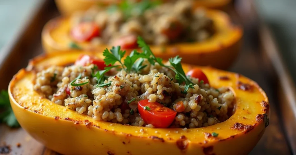 Butternut farcie au four