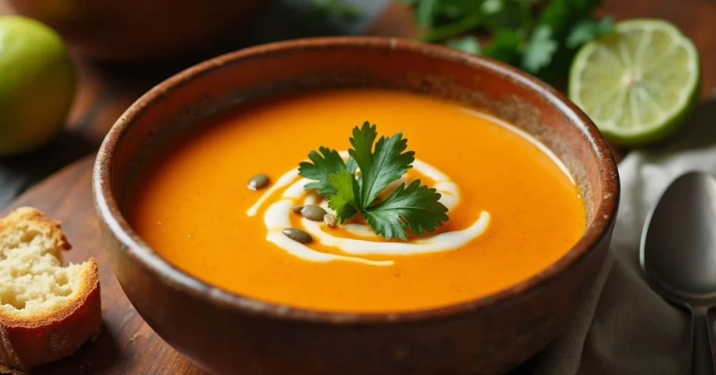 soupe au potimarron et lait de coco