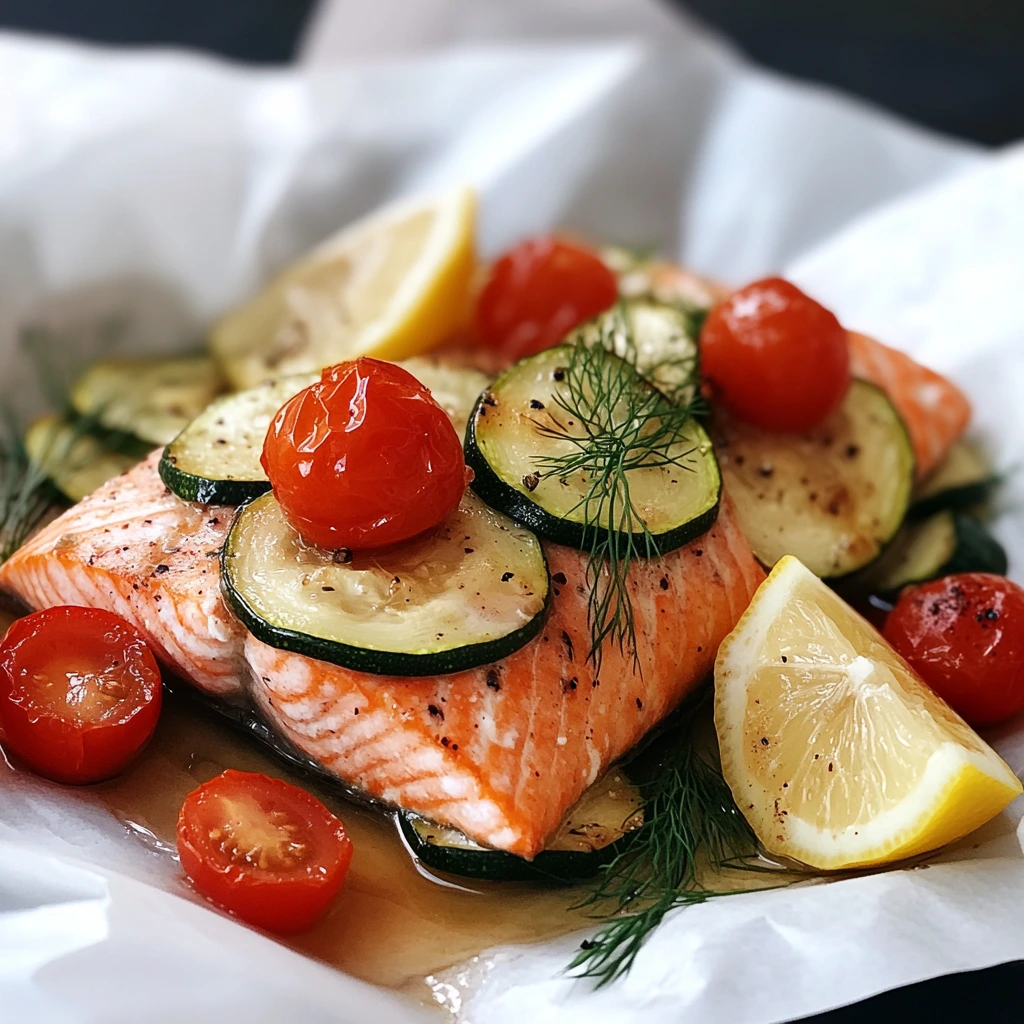 Papillote de pavé de saumon