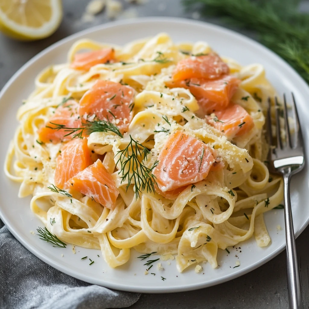 pates saumon fumé creme fraiche citron