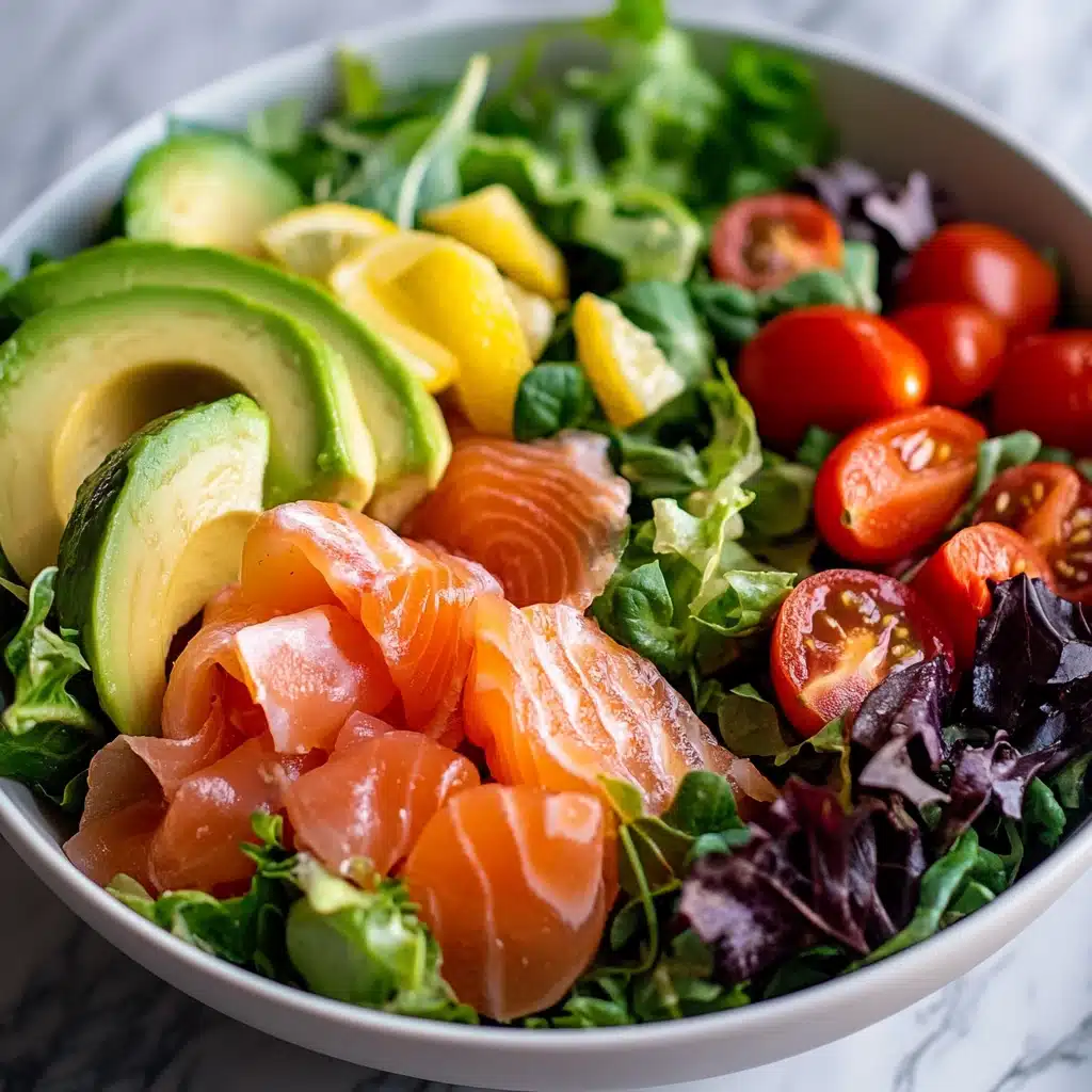 Salade avocat saumon fumé