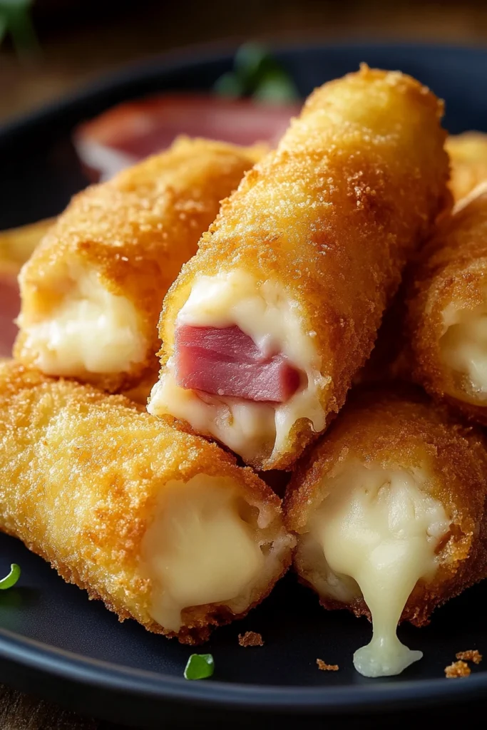 roulés jambon fromage panés