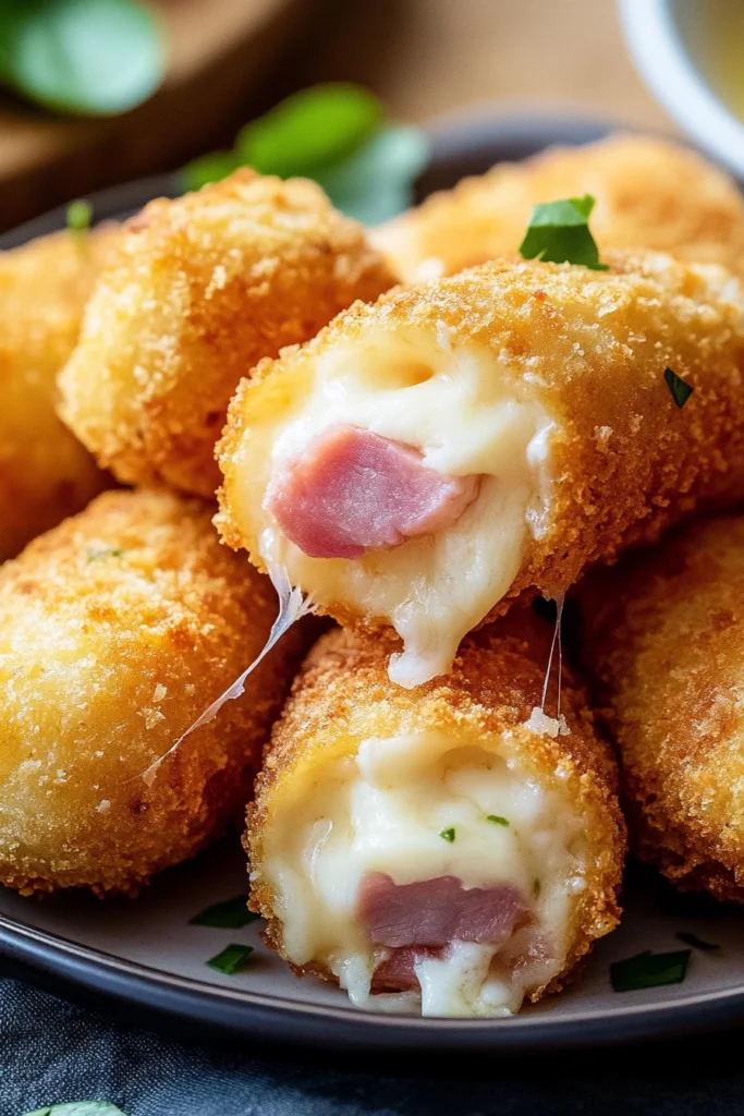 roulés jambon fromage panés